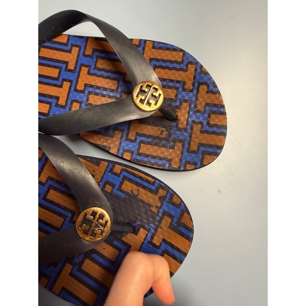 TORY BURCH Flip Flops Slippers Women's 6.5-7 (measures just under 9.5") - Picture 4 of 11